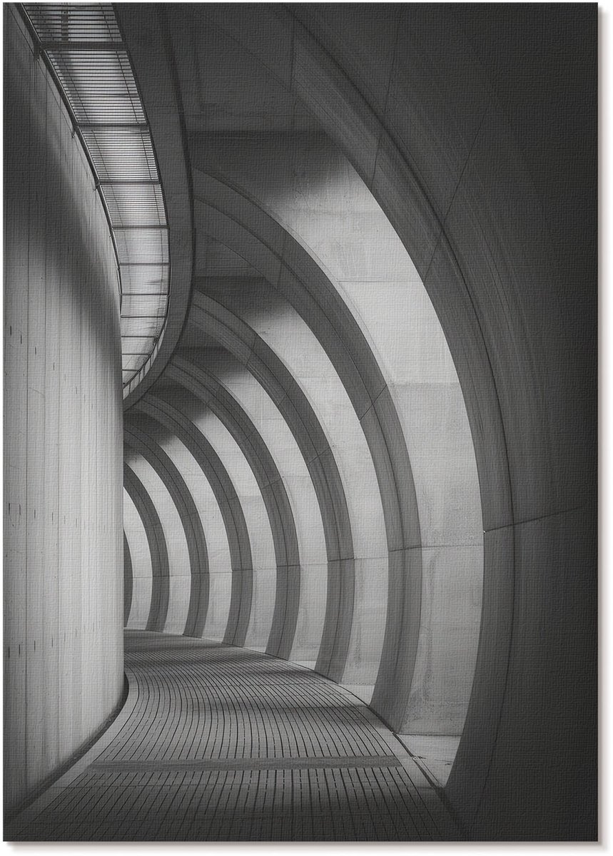 Tulup Polycanvas Poster - Moderne Architectuur, Fotografie - A4 - Zwart-wit Kunst - Rechthoek - Muurdecoratie - Woonkamer, Slaapkamer, Kantoor - Industrieel