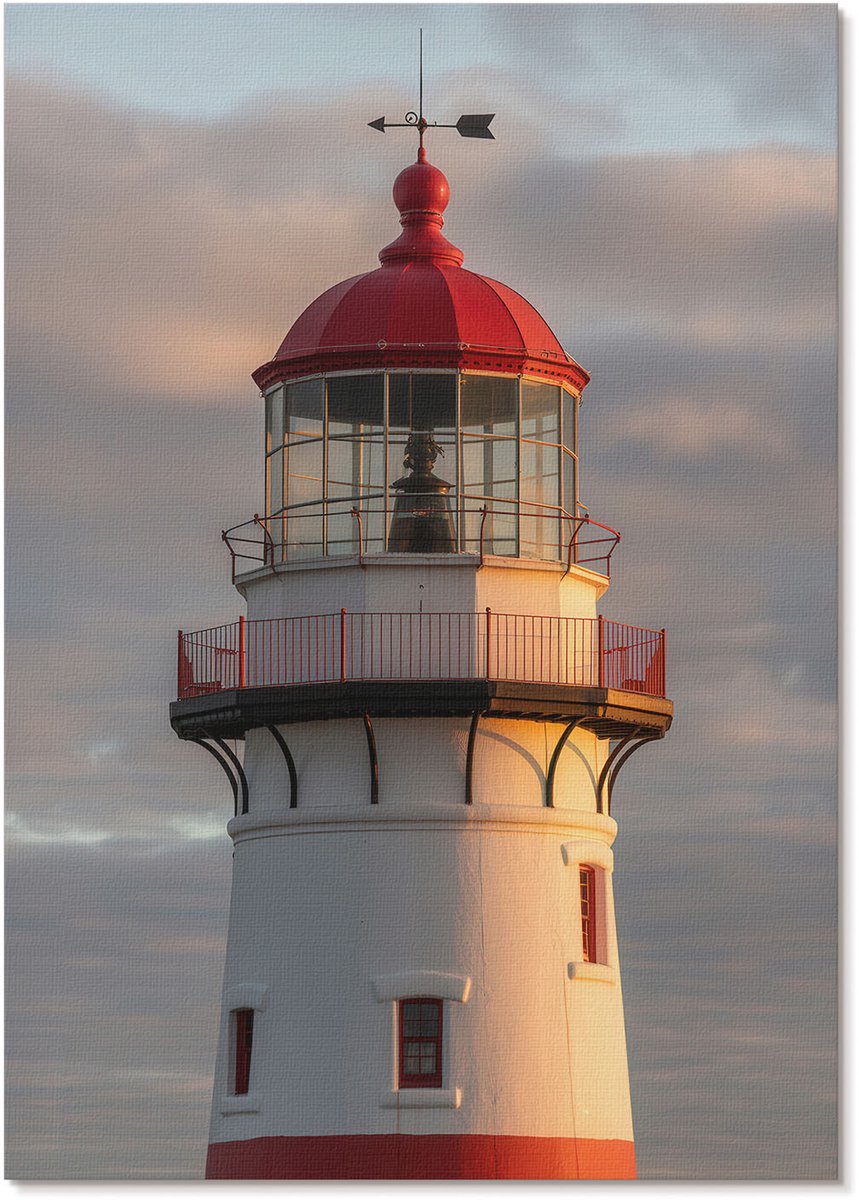 Tulup Polycanvas Wandposter - Vuurtoren, Fotografie - A4 - Rood Decoratie - Rechthoek - Canvasposter - Woonkamer, Slaapkamer, Kantoor - Klassiek