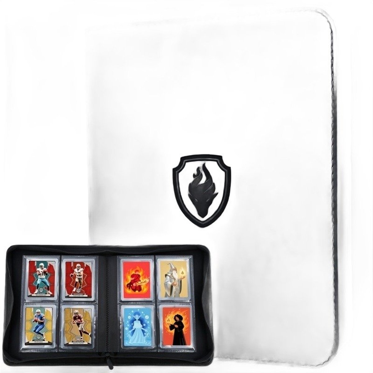Currero Toploader Binder - Verzamelmap Kaarten - Geschikt voor Pokemon - 4 Pocket - 9 Pocket - 12 Pocket - Trading Card Map - Toploadermap - Zwart