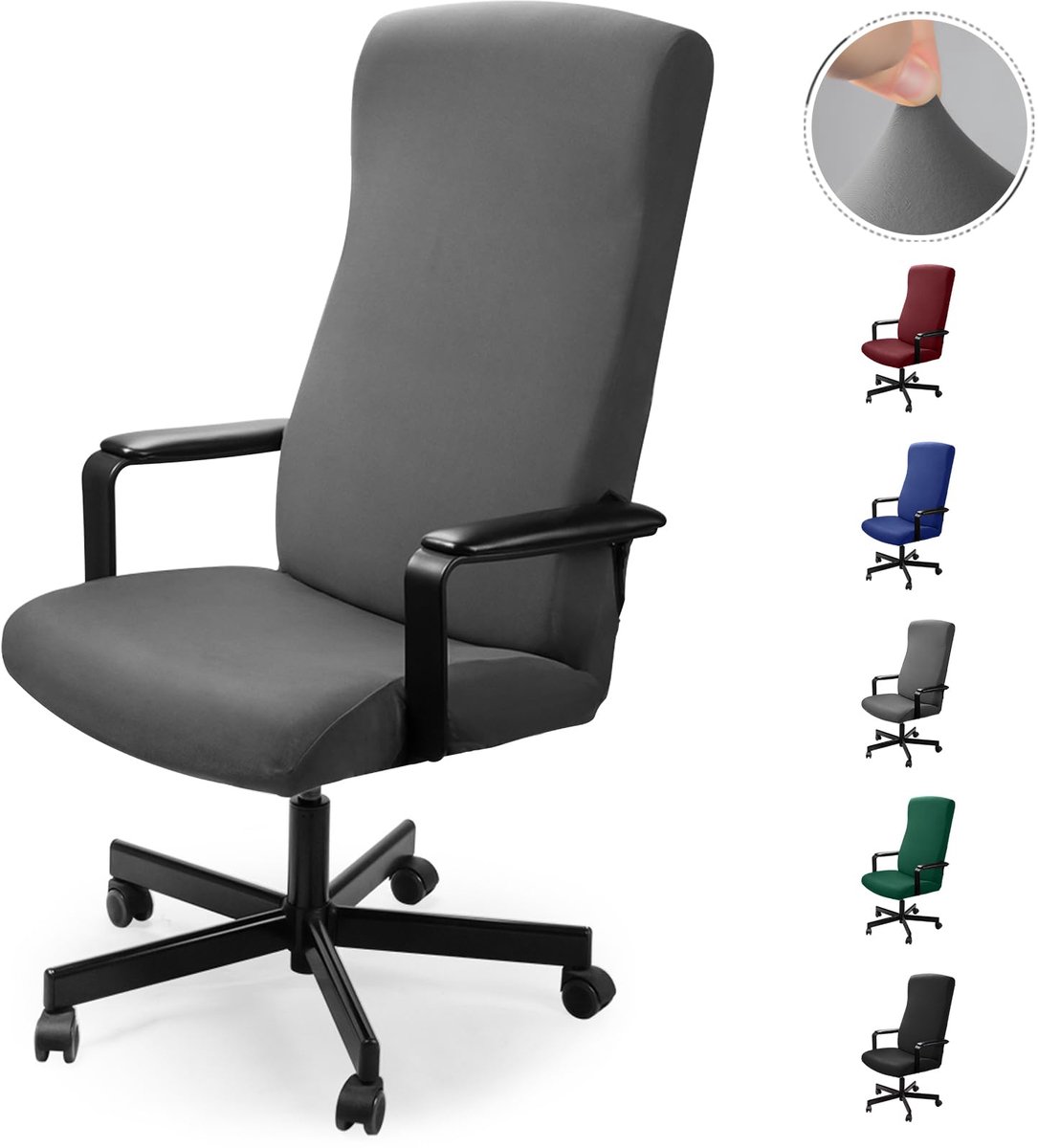 Bureaustoelhoes, Elastische Wasbare Stoelhoes voor Draaistoel & Moderne Bureaustoel, Set Computer Bureaustoel - ShopVlot
