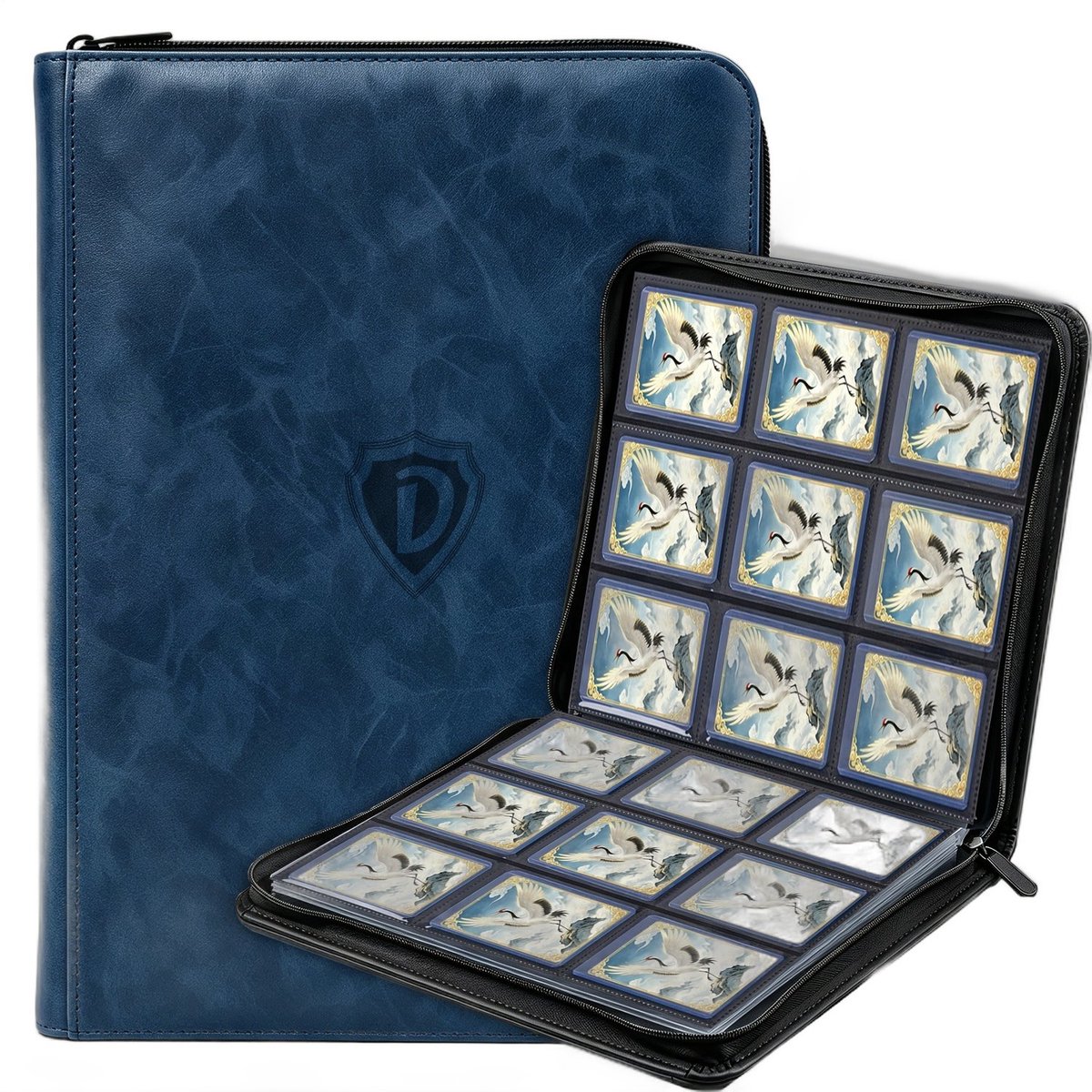 Currero Toploader Binder - Verzamelmap Kaarten - Geschikt voor Pokemon - 4 Pocket - 9 Pocket - 12 Pocket - Trading Card Map - Toploadermap - Donkerblauw - 288 Kaarten