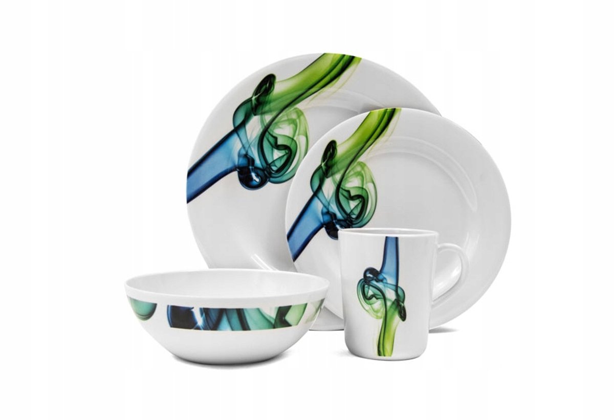 Camp4 Lucca Melamine Servies Set 16 Delen - Lichtgewicht & Onbreekbaar