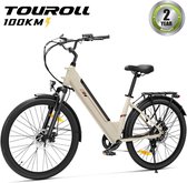 Touroll J2 ST Elektrische Fiets / E-bike - 250W Motor - 45 Nm - 100 km Actieradius - Shimano 7 Versnellingen - Lage Instap - Bagagedrager - Zand