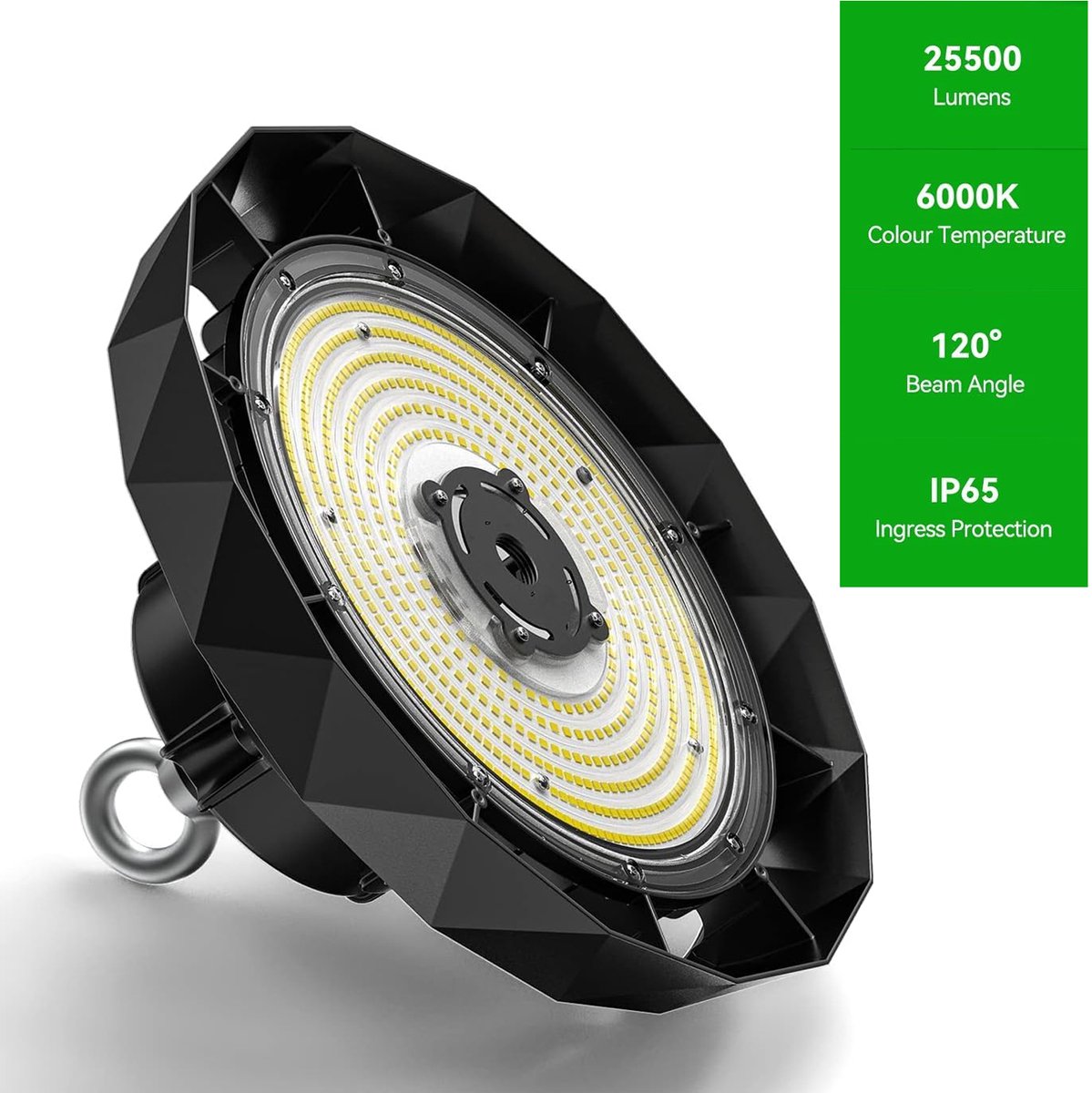Amdelne Hanglamp - LED-diamant Hanglamp Zwart - Industriële Hanglamp - Binnen Magazijn Industrieel Hanglampen - Voor Fabriek | Garage - 150W 25500LM 6000K