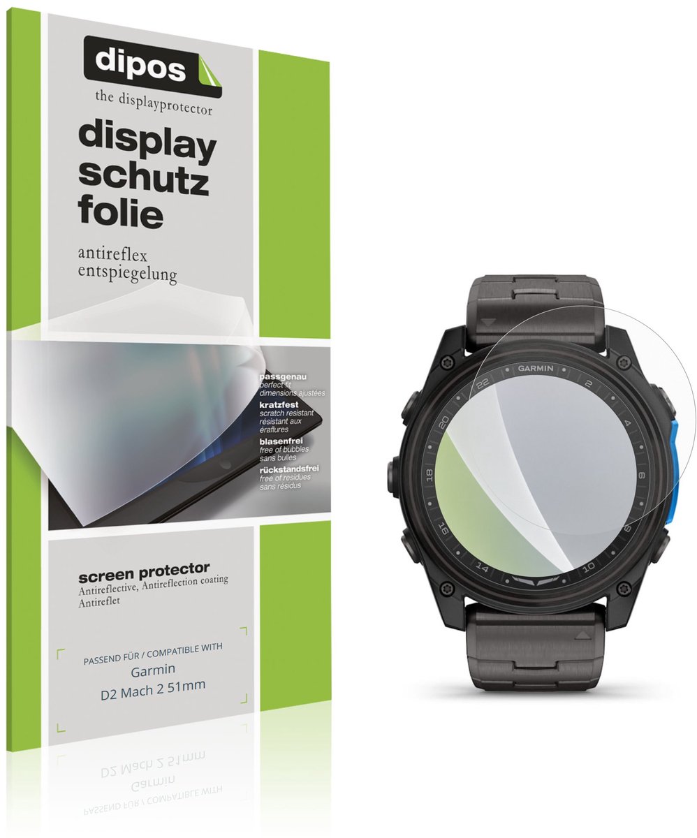 dipos – 6x Matte Beschermfolie geschikt voor Garmin D2 Mach 2 51mm | Krasbestendige & antireflecterende Screenprotector Ultra-Thin