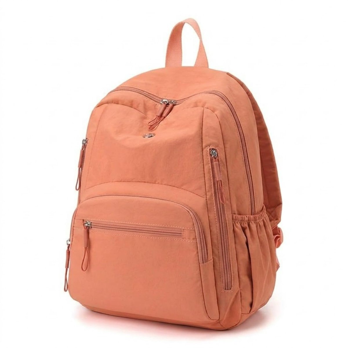 Lichte Damesrugzak – Rugzak Dames – 0,29 kg – Laptoprugzak tot 14 Inch – Nylon – Spatwaterbestendig – Meerdere Vakken – Voor School, Werk, Winkelen en Reizen – Roze – 1 Stuk