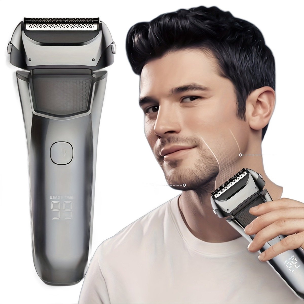 Currero Foil Shaver - Scheerapparaat Mannen - Hoofd Scheerapparaat - Head Shaver - Tondeuse met Trimmer - Lichaam en Baard - Oplaadbaar