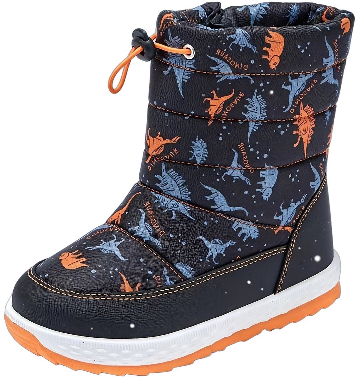Currero Snowboots Jongens Sneeuwlaarzen Kinderen Winterlaarzen Jongens Gevoerde Winterschoenen Waterdicht Antislip Zool Warm Gevoerd Kinderlaarzen Oranje