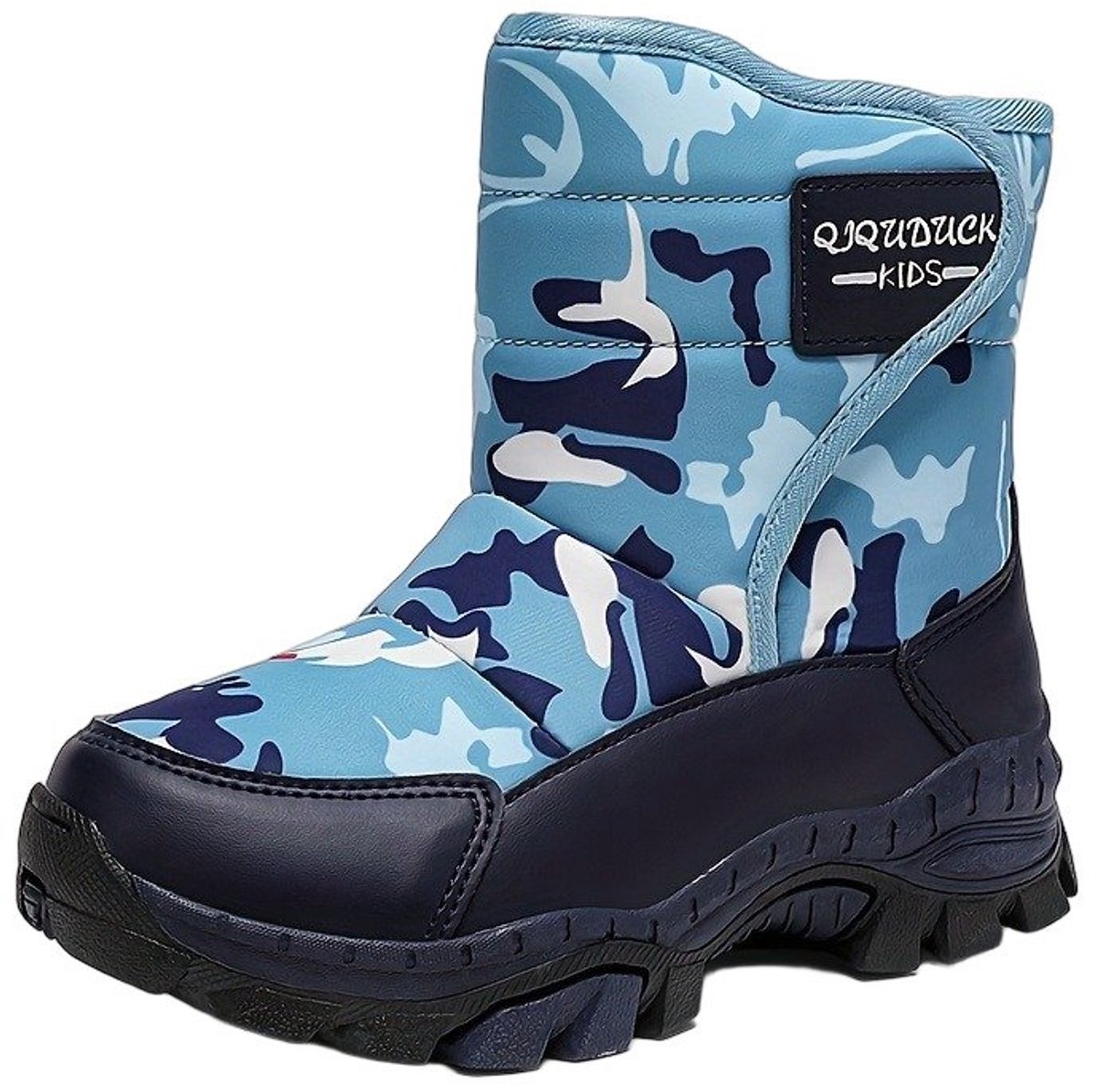 Currero Snowboots Jongens Sneeuwlaarzen Kinderen Winterlaarzen Jongens Gevoerde Winterschoenen Waterdicht Antislip Zool Warm Gevoerd Kinderlaarzen Lichtblauw