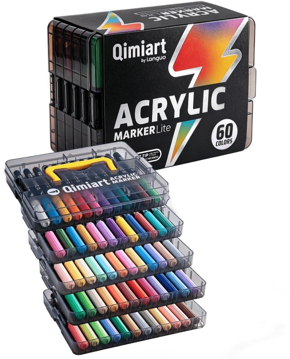Currero Aquamarkers - Twinmarkers - Brushpennen - Stiften - Markeerstiften Op Waterbasis - Dual Tip - Tekenen En Kleuren - 60st