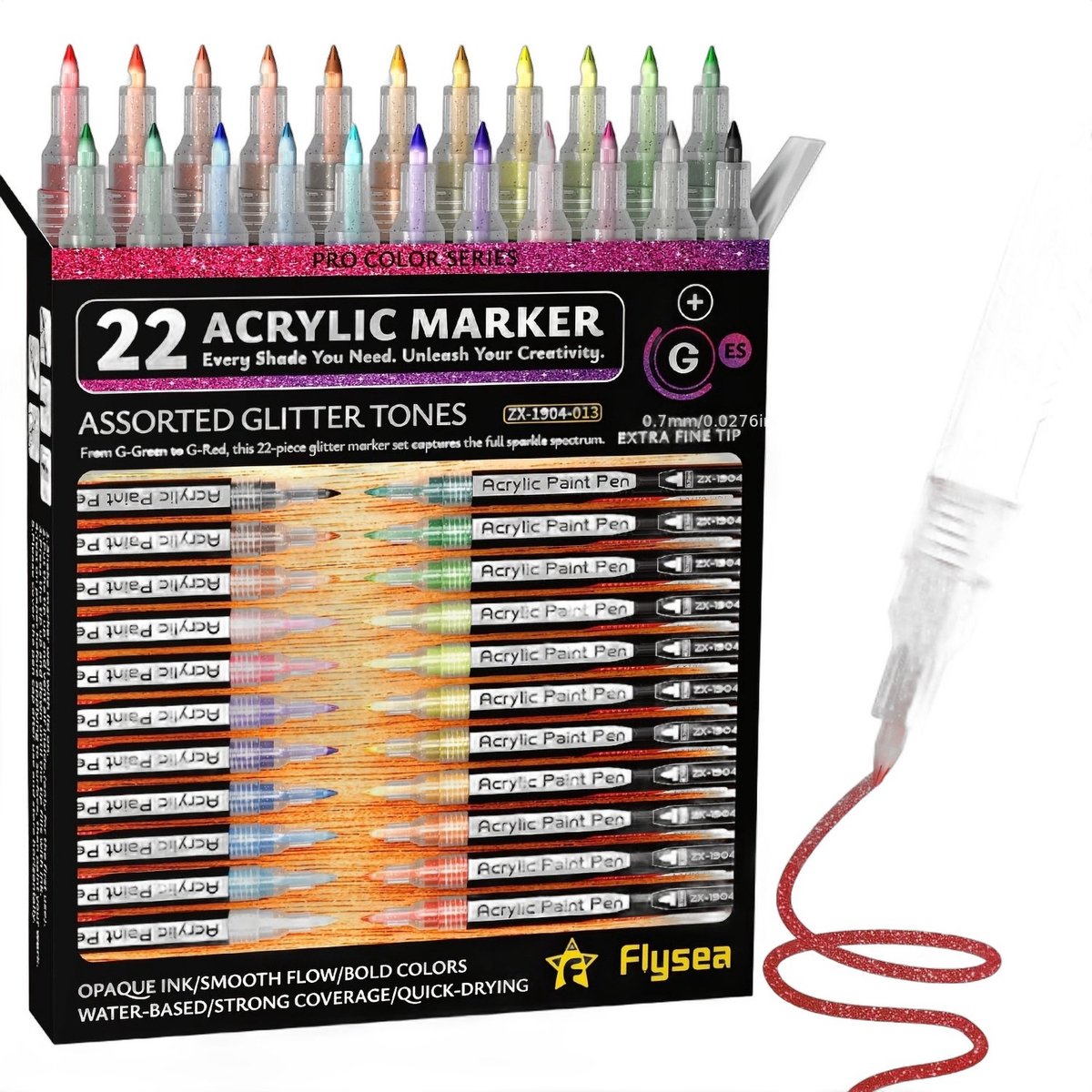 Currero Aquamarkers - Twinmarkers - Brushpennen - Stiften - Markeerstiften Op Waterbasis - Dual Tip - Tekenen En Kleuren - 22 Stuks Metallic