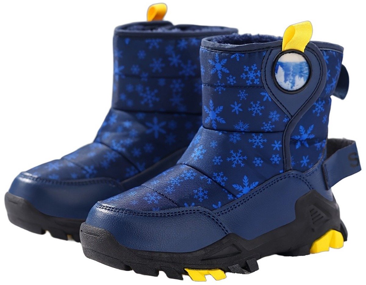 Currero Snowboots Meisjes Sneeuwlaarzen Kinderen Winterlaarzen Meisjes Gevoerde Winterschoenen Waterdicht Antislip Zool Warm Gevoerd Kinderlaarzen Zee Blauw