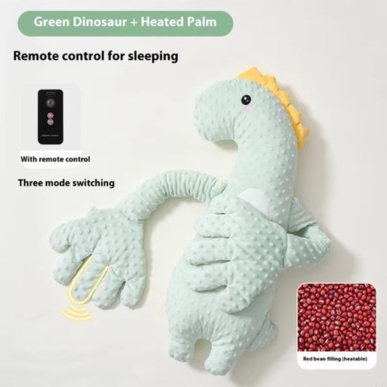 Kinder Slaapcomfort Kussen, Rustgevend kussen voor baby's,Pluche Speelgoed Kussen, Rustgevend Pluche Kussen – Helpt De Baby Slapen, Knuffeldier Super Zacht Pluche Kussen, Geschikt Voor Familie En Reizen Poppen (Dinosaur) — afbeelding 5
