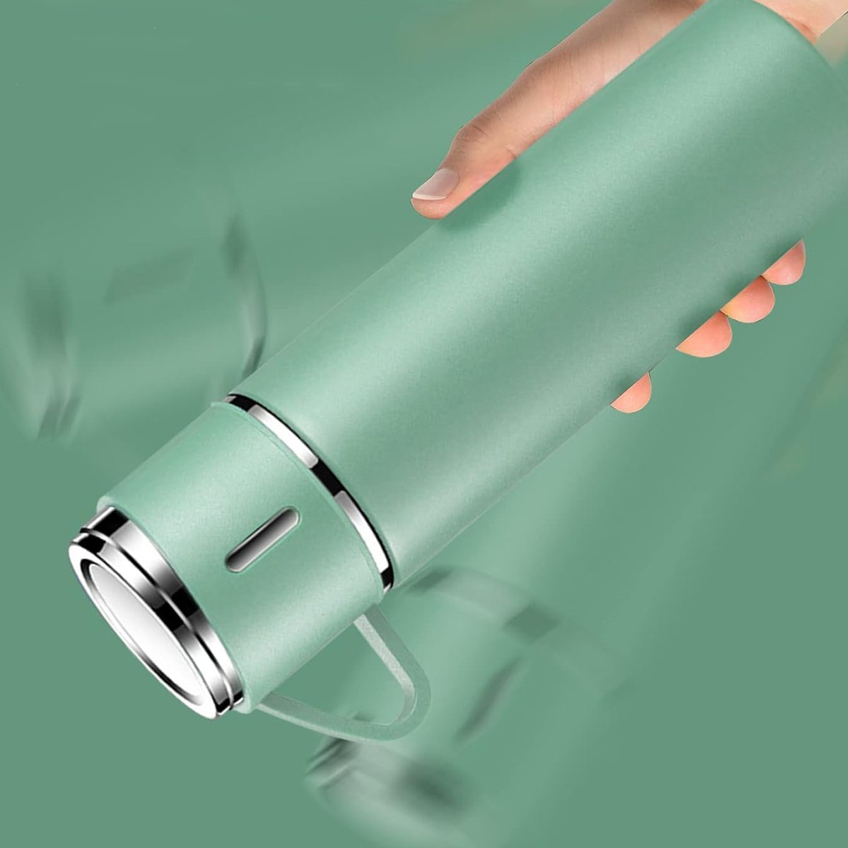 REDOM Thermosfles 500 ml – Thermosbeker met 12 uur warm en koud houden – Herbruikbare Drinkbeker voor Werk, School, Reizen en Sport – RVS – Groen thumbnail 5