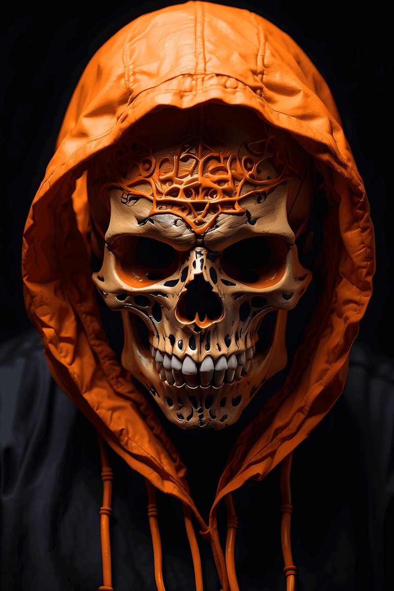 Gehoofddoekte Schedel Poster - Schedel - Gehoofddoekte - Duistere - Horror - Fascinerende - posters - formaat 30x40cm - Wanddecoratie - XS2429MT