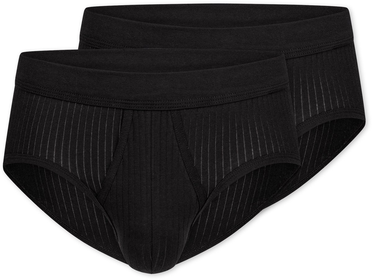 Schiesser Authentic Heren Slip - 2 Pack - Zwart