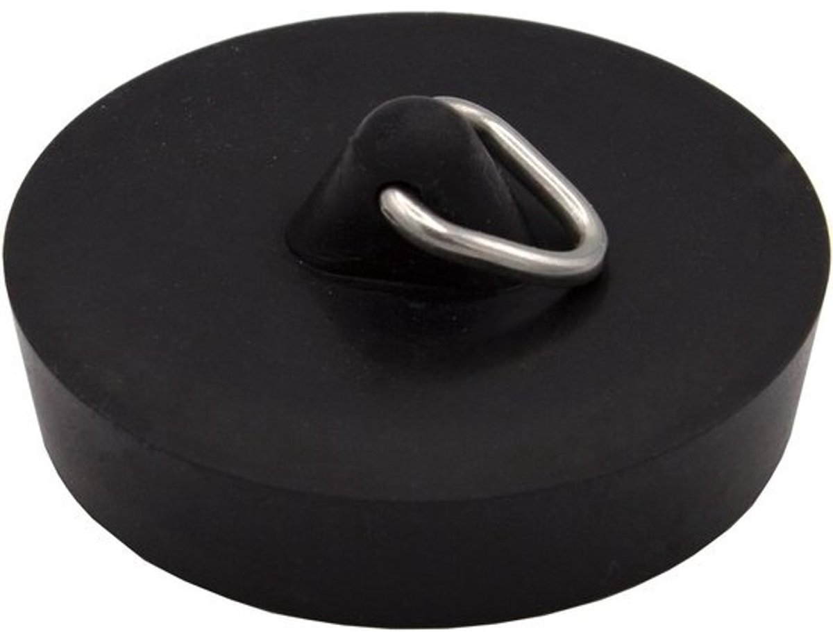 Ventieldoppen PVC - Afvoerstop Wasbak - Verstopping Voorkomen - Universele Pasvorm - Ø 385 mm - Zwart