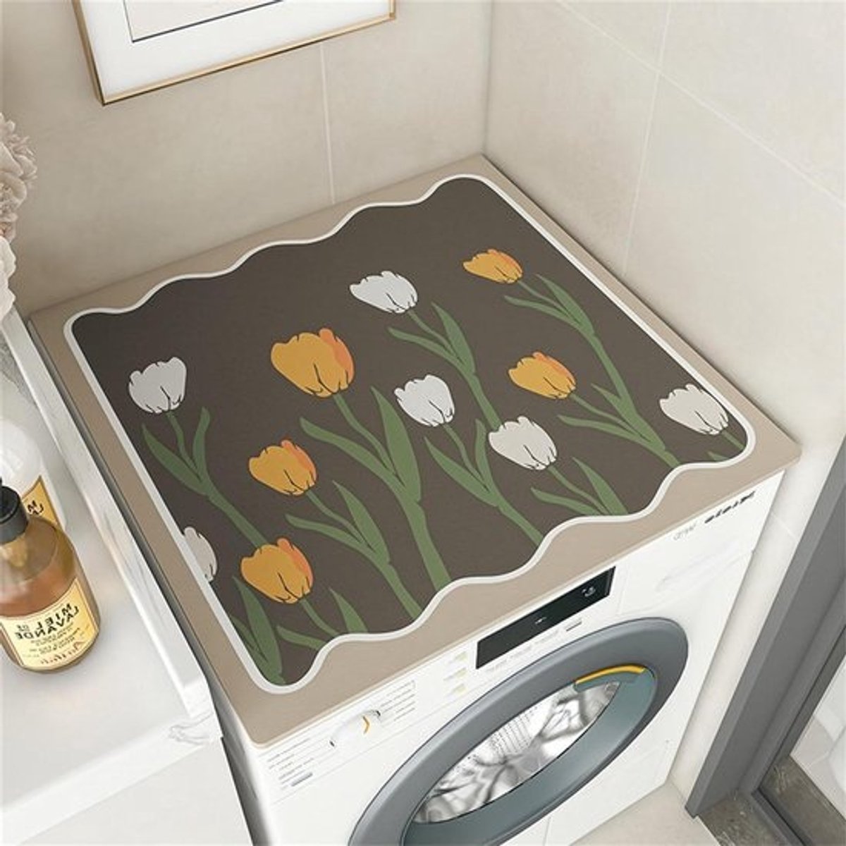 Wasmachine Droger Topmat - Apparaatbeschermer - Apparaten Beschermen - Snel Absorberend - 60 x 60 cm - Grijs