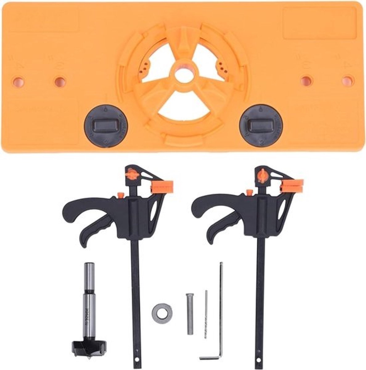 Scharniermal Set - Kastdeur Boor - Meubelmontage - Verstelbare Diepteaanslag - 35 mm - Geel