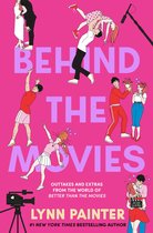 Boekomslag met de titel 'BEHIND THE MOVIES' in paarse letters, met illustraties van tieners in filmscènes.