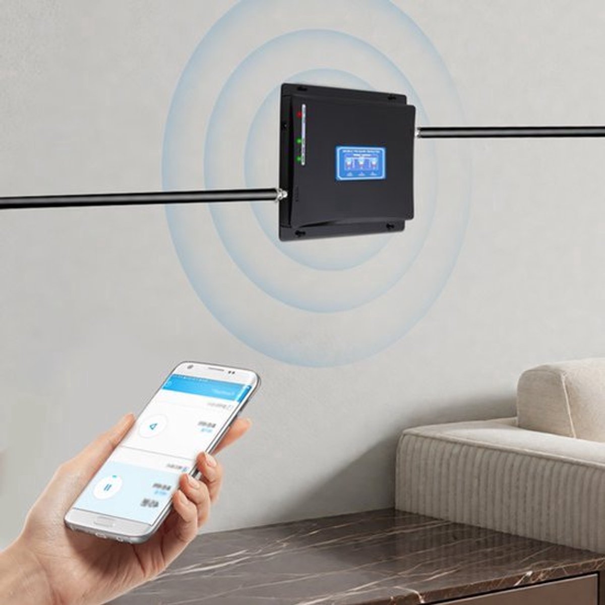 Signaalversterker Tri-Band 4G 3G - 150-200 m² Bereik - LCD Display - Mobiele Telefoon Versterker - Voor Thuisgebruik