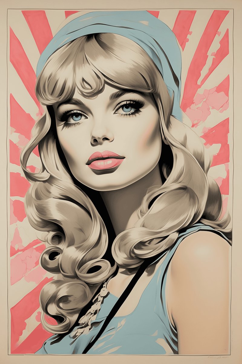 Vintage Poster - Pin up - Amerikaans Vintage - posters - formaat 70x100cm - Abstracte - Wanddecoratie - Moderne Kunst - L1652MT