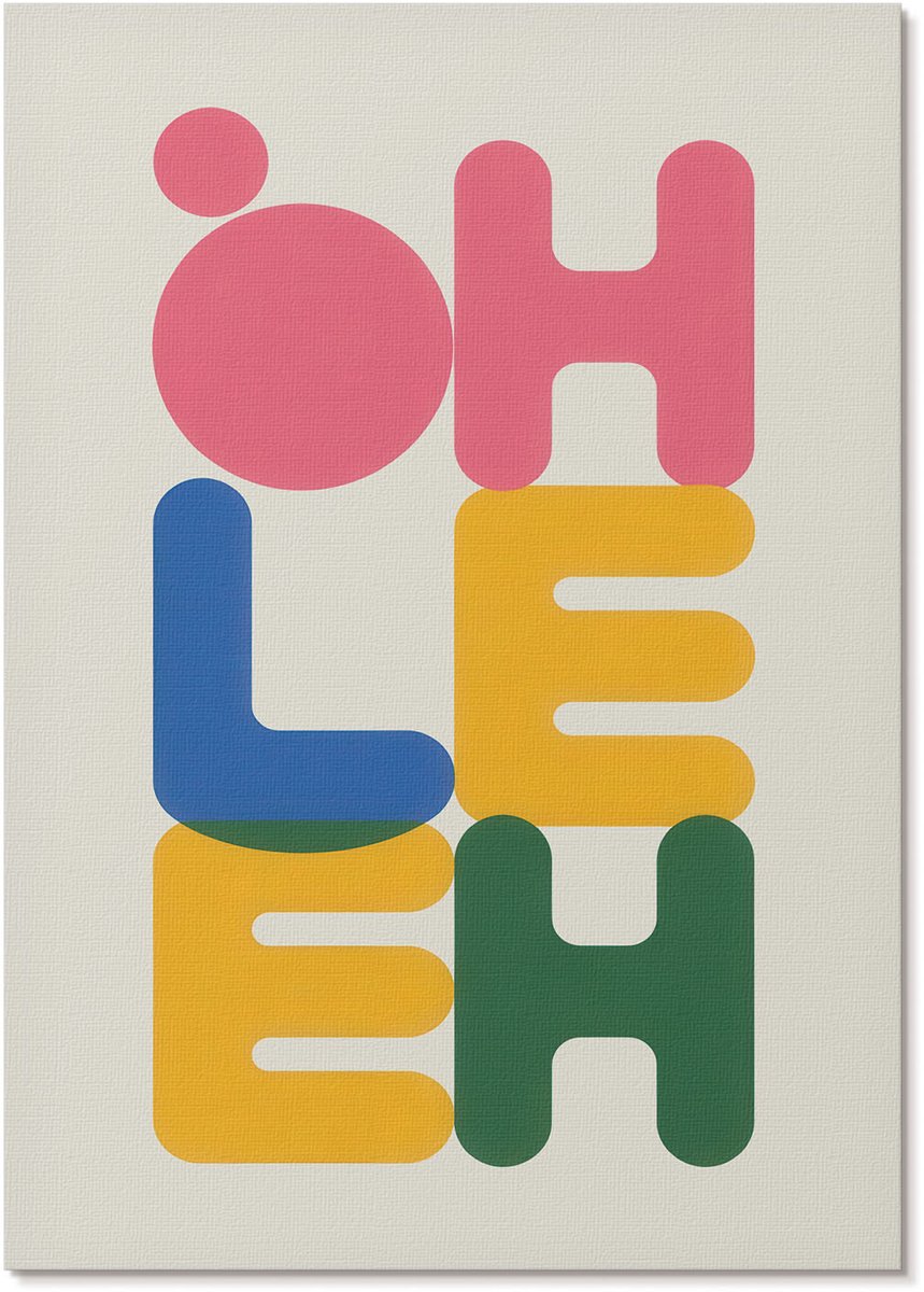 Tulup Canvas Poster Polycanvas - Kanaalstad, Blauw - A3 - Beige Patroon - Rechthoek - Decoratieve poster - Kantoor - Retro