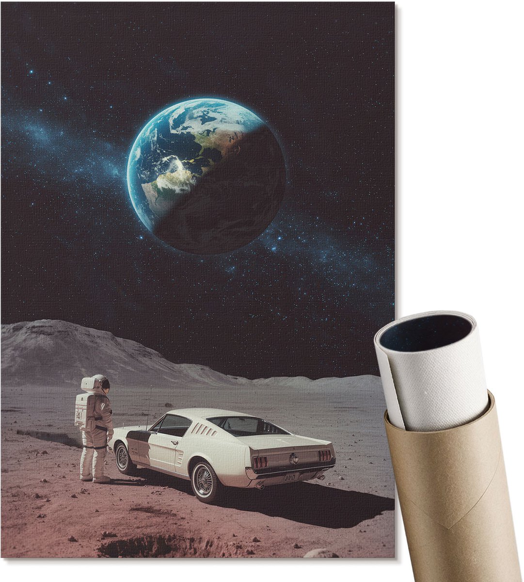 Coloray Polycanvas Poster - Een Reis Naar De Ruimte, Fotografie - A4 - Zwart Kunst - Rechthoek - Kunstposter - Woonkamer, Slaapkamer, Kantoor - Modern