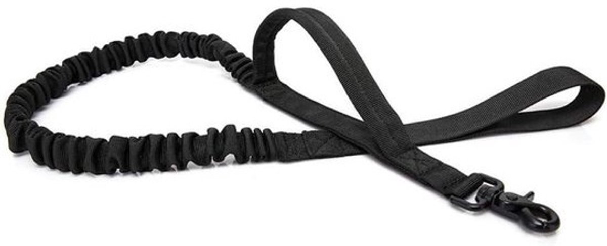 Korte Hondenriem - Bungee Riem Hond - Hondentraining - Dubbele Handgrepen - 97-150 cm - Zwart