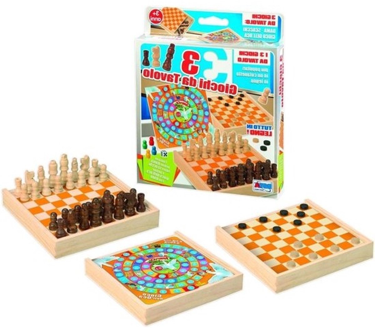 Houten Bordspellen - Strategie Spel - Gezellig Spelen - Hoogwaardig Hout - 20 x 20 x 5 cm - Meerkleurig