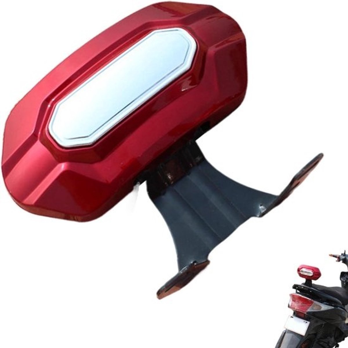 Motorfiets Rugleuning - Comfort Kussen - Veilig Rijden - Universele Pasvorm - 32 cm Breed - Rood