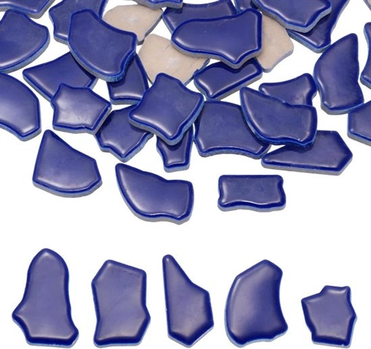 Keramiek Mozaïek Tegels - Gebroken Porselein Stukken - DIY Decoratie Maken - Onregelmatig Vormontwerp - 500 g - Diepblauw