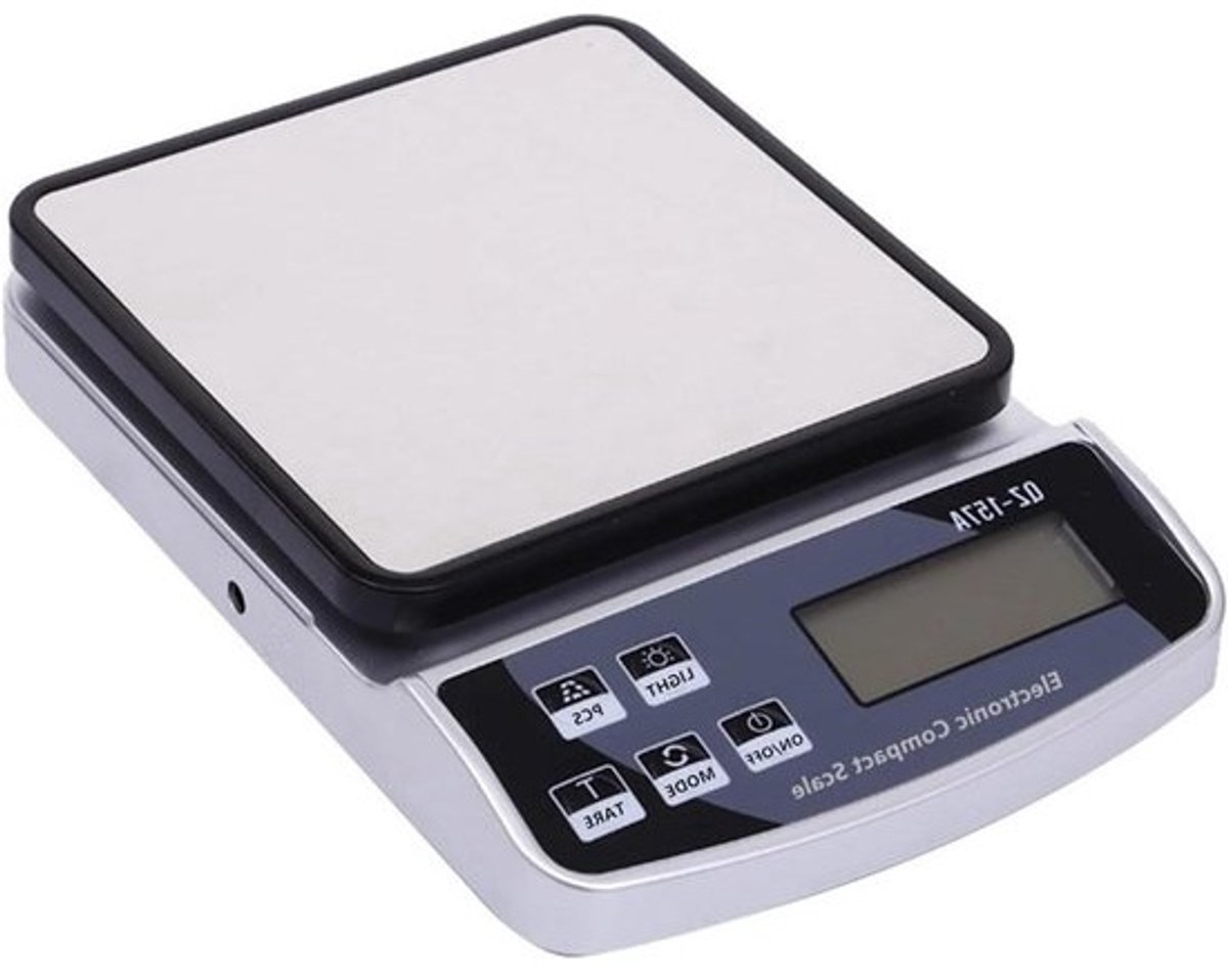 Digitale Weegschaal - Keukenweegschaal Precisie - Nauwkeurig Afwegen - Hoge Precisie Sensor - 3KG Capaciteit - Zilver