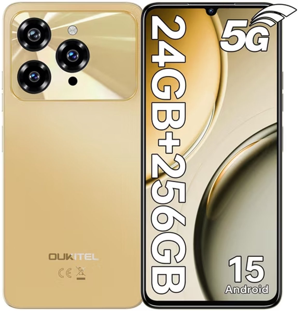 OUKITEL C6 Smartphone 5G-24GB RAM-256GB ROM-6.8 inch HD-50 MP camera-Android15