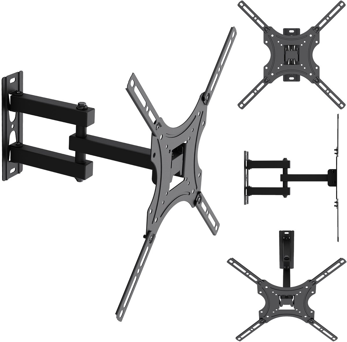 Maclean MC-190 - TV-houder - TV-beugel voor 32-55'' 25 kg - VESA 400x400 - kantelbaar van 0° tot -15° en draaibaar van +90° tot -90°