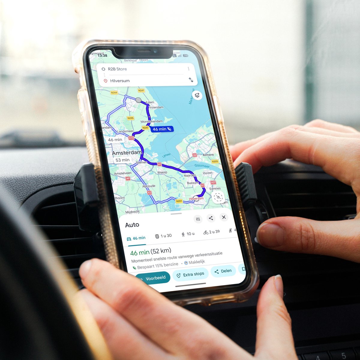 R2B Telefoonhouders Auto Ventilatie - 360° Rotatie - Telefoonhouder Auto - GSM Houder Auto - Mobiel Houder Auto - Autohouder - Telefoon Houder - Auto Telefoonhouder - Phone Holder Car – foto 5