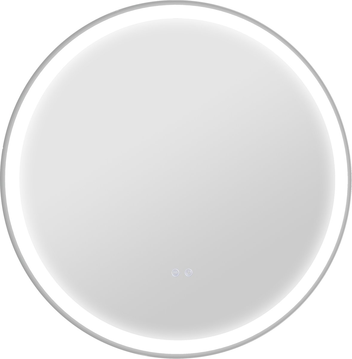 Ronde badkamerspiegel met ledverlichting - Ø 80 cm - 46 W - Wandspiegel - anti-condens - 3 instelbare kleuren - dimbaar - touch-schakelaar - geheugenfunctie - wit en zilver