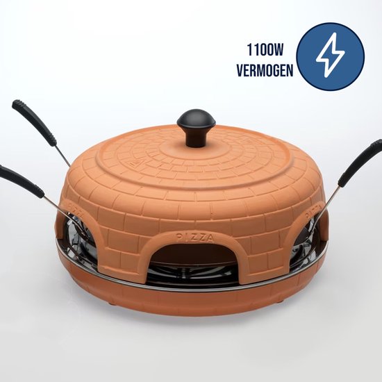 BluMill Pizza Oven - 6 Personen - 1100 Watt - Pizzamaker - Mini Pizzaoven - Incl. Deegvorm en Spatels — afbeelding 2