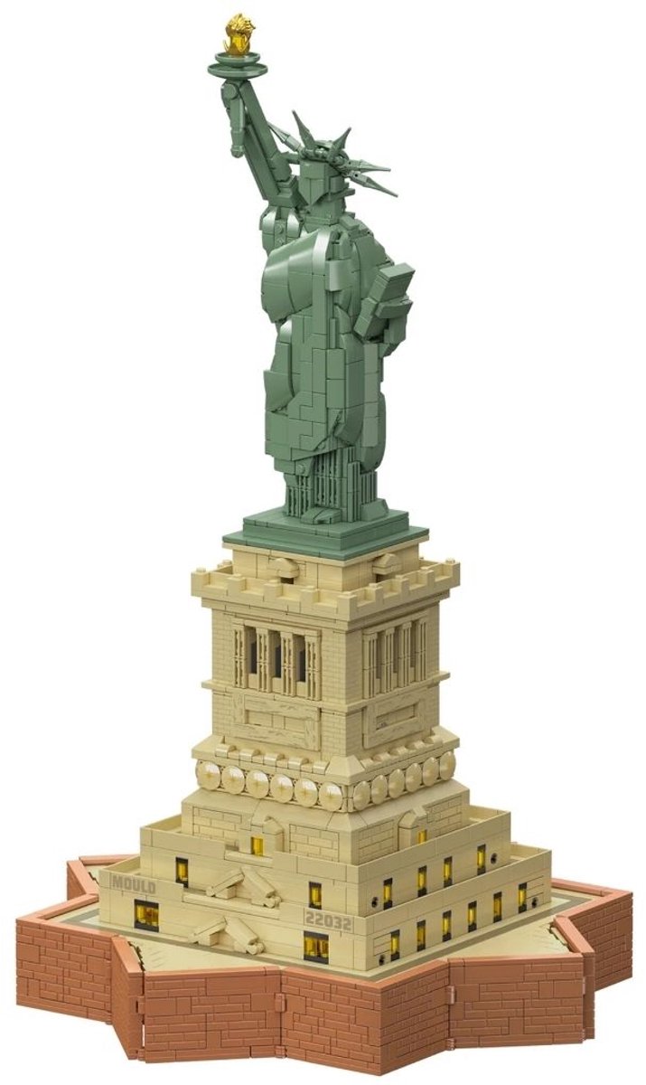 Mould King 22032 Vrijheidsbeeld bouwset | Amerika New York icons modelbouw | Creator expert architecture bouwpakket | Technische speelgoed ideas voor volwassenen & kinderen | Big Apple Landmark | Decoratie geschikt voor Lego | Bouwdoos met 2620 bloks