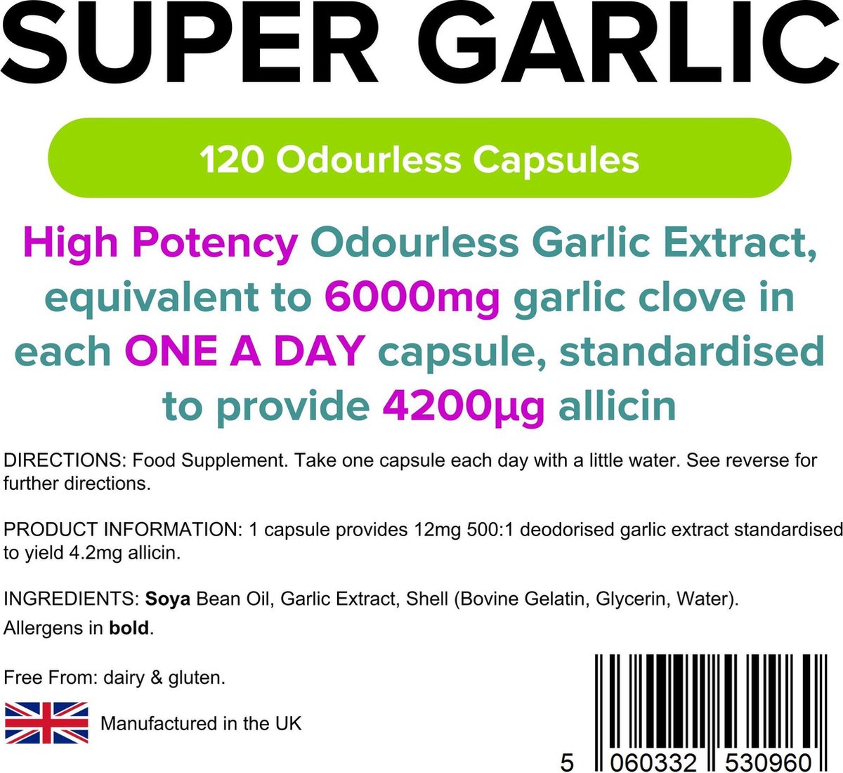 Bol Com Lindens Geurloze Super Knoflook 6000mg 120 Capsules