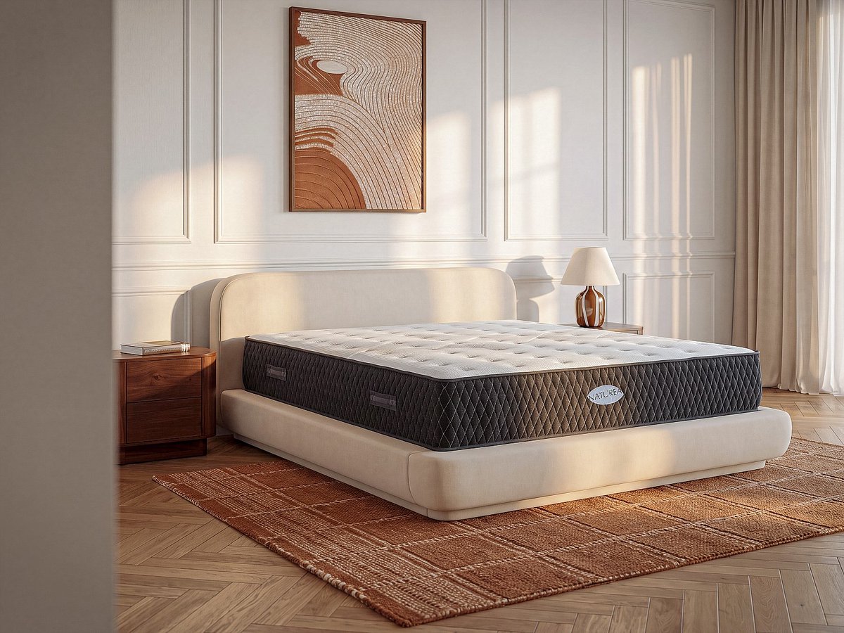 Vente-unique Matras 200 x 200 cm pocketveren en kapokvezels dikte 31 cm - SOREMA van NATUREA