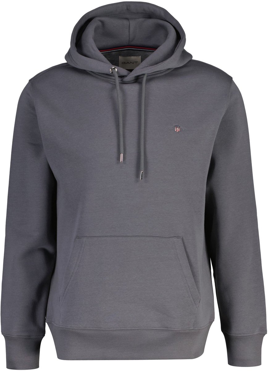 Gant Trui Shield Hoodie Subtle Logo Midden Grijs / male