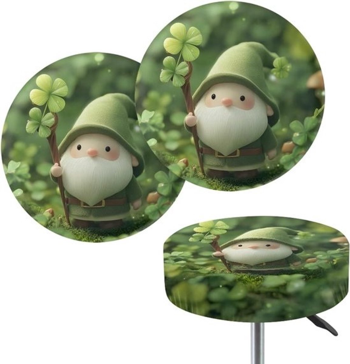 Krukhoezen - Stoelhoezen Barkruk - Meubels Beschermen - Super Rekbaar Materiaal - 30-40 cm - Groen