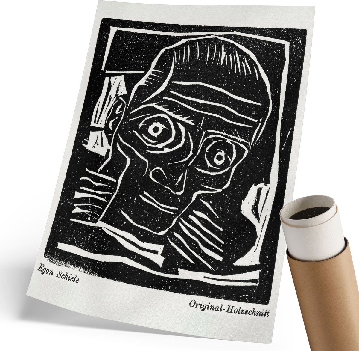 Coloray Polycanvas Wandposter - Deel, Schilderen - 210 x 297 mm - Zwart-wit Patroon - Rechthoek - Canvasposter - Woonkamer, Slaapkamer, Kantoor - Modern
