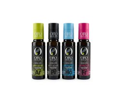 Oro Bailen Olijfolie Proefpakket 4 x 100 ml - Picual, Arbequina, Hojiblanca & Frantoio - Extra Vierge Olijfolie uit Spanje - Proefset & Cadeauset
