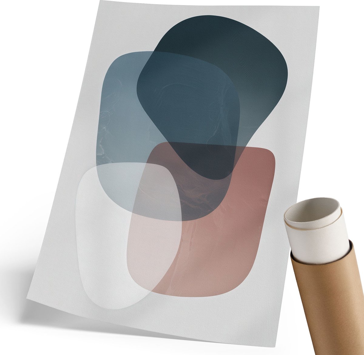 Coloray Polycanvas Poster - Pastel Abstractie, Schilderen - 210 x 297 mm - Marine Wandposter - Rechthoek - Decoratieve poster - Woonkamer, Slaapkamer, Kantoor - Modern