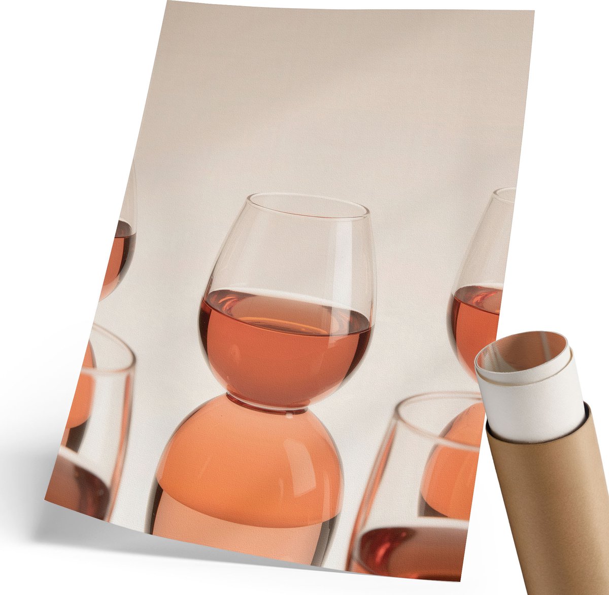 Coloray Polycanvas Poster - Roze Bril, Fotografie - 210 x 297 mm - Roze Wandposter - Rechthoek - Wandkunst - Woonkamer, Slaapkamer, Kantoor - Minimalist