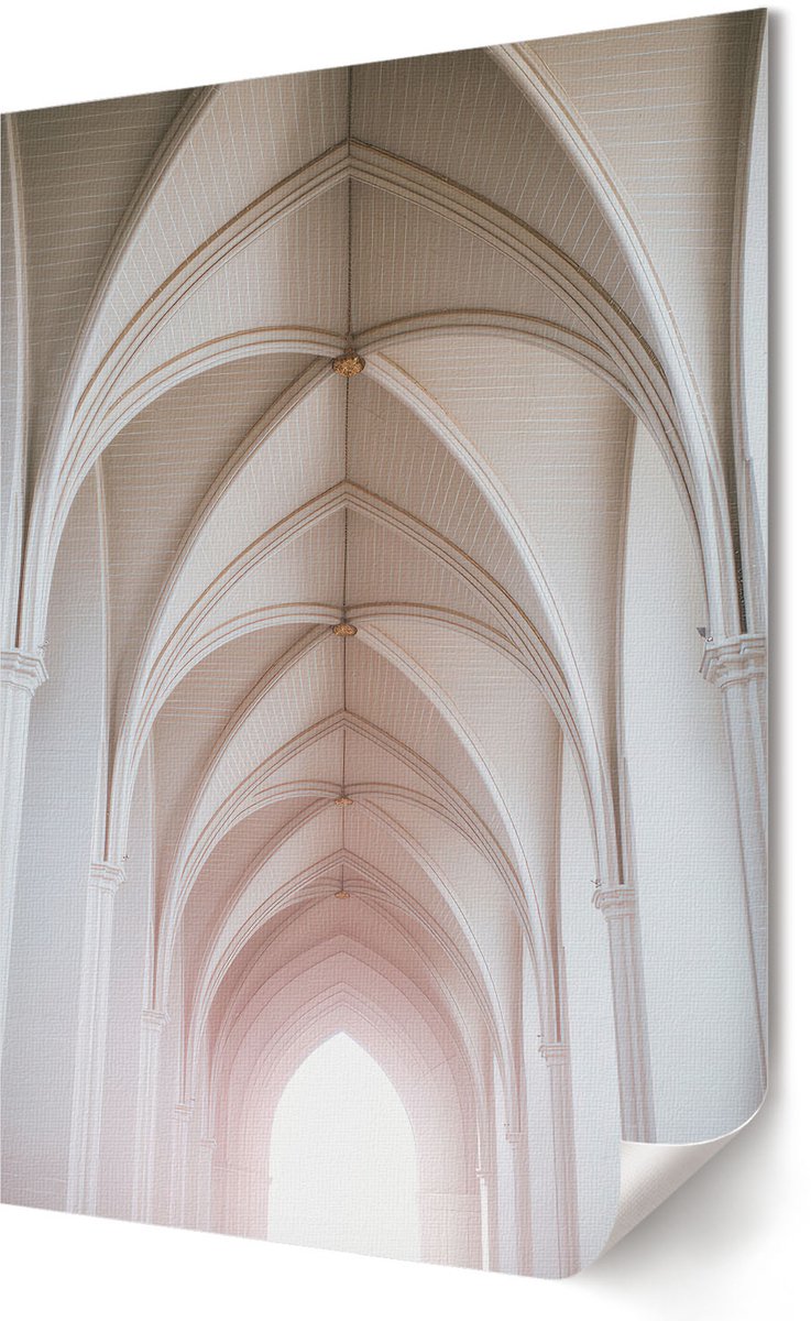 Coloray Polycanvas Poster - Gotische Bogen, Fotografie - 594 x 840 - Wit Wandposter - Rechthoek - Muurdecoratie - Woonkamer - Klassiek