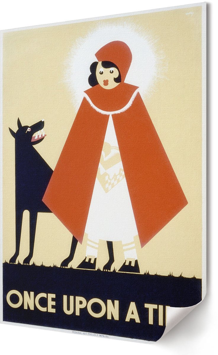 Coloray Polycanvas Wandposter - Lang Geleden, Poster - 420 x 594 - Rood Motief - Rechthoek - Interieurdecoratie - Woonkamer, Slaapkamer, Kantoor - Retro