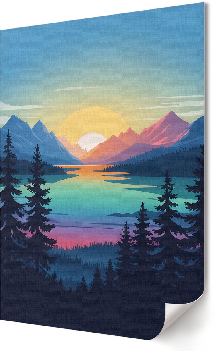 Coloray Polycanvas Wandposter - Eva'S Arm, Illustratie - A2 - Grijs Poster - Rechthoek - Muurkunst - Woonkamer, Slaapkamer, Kantoor - Klassiek